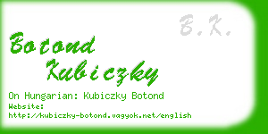 botond kubiczky business card